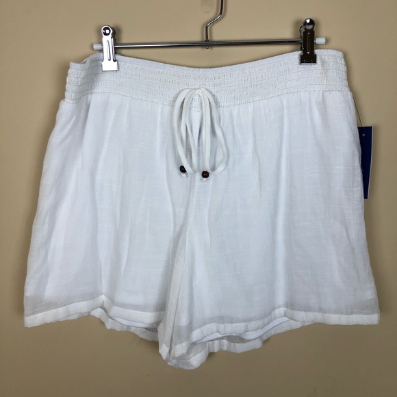 Apt. 9 White Smocked Waist Gauze-like - Picture 2 of 7